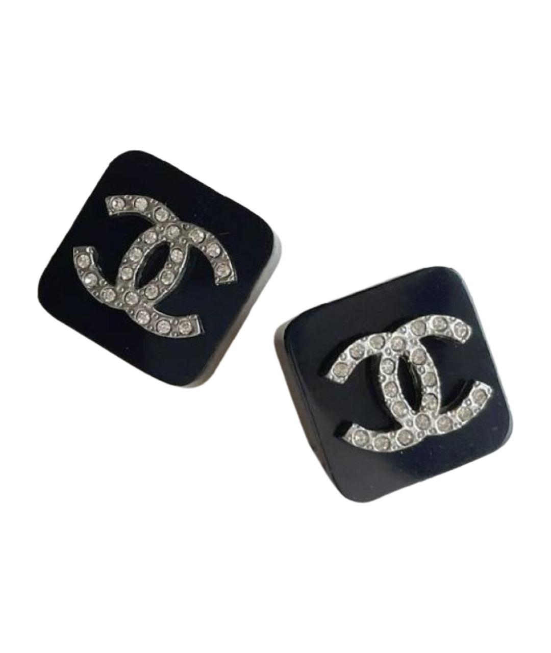 CHANEL Черные клипсы, фото 1