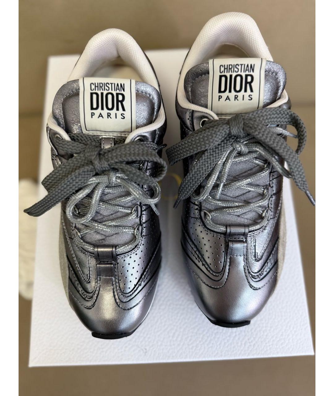 CHRISTIAN DIOR Серые кожаные кеды, фото 3