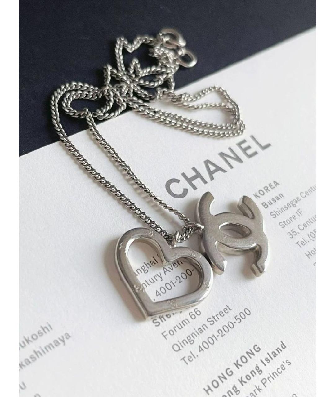 CHANEL Серебряное металлическое колье, фото 3