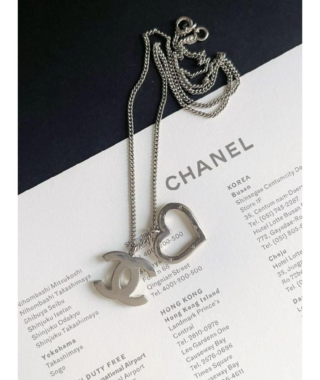 CHANEL Серебряное металлическое колье, фото 2