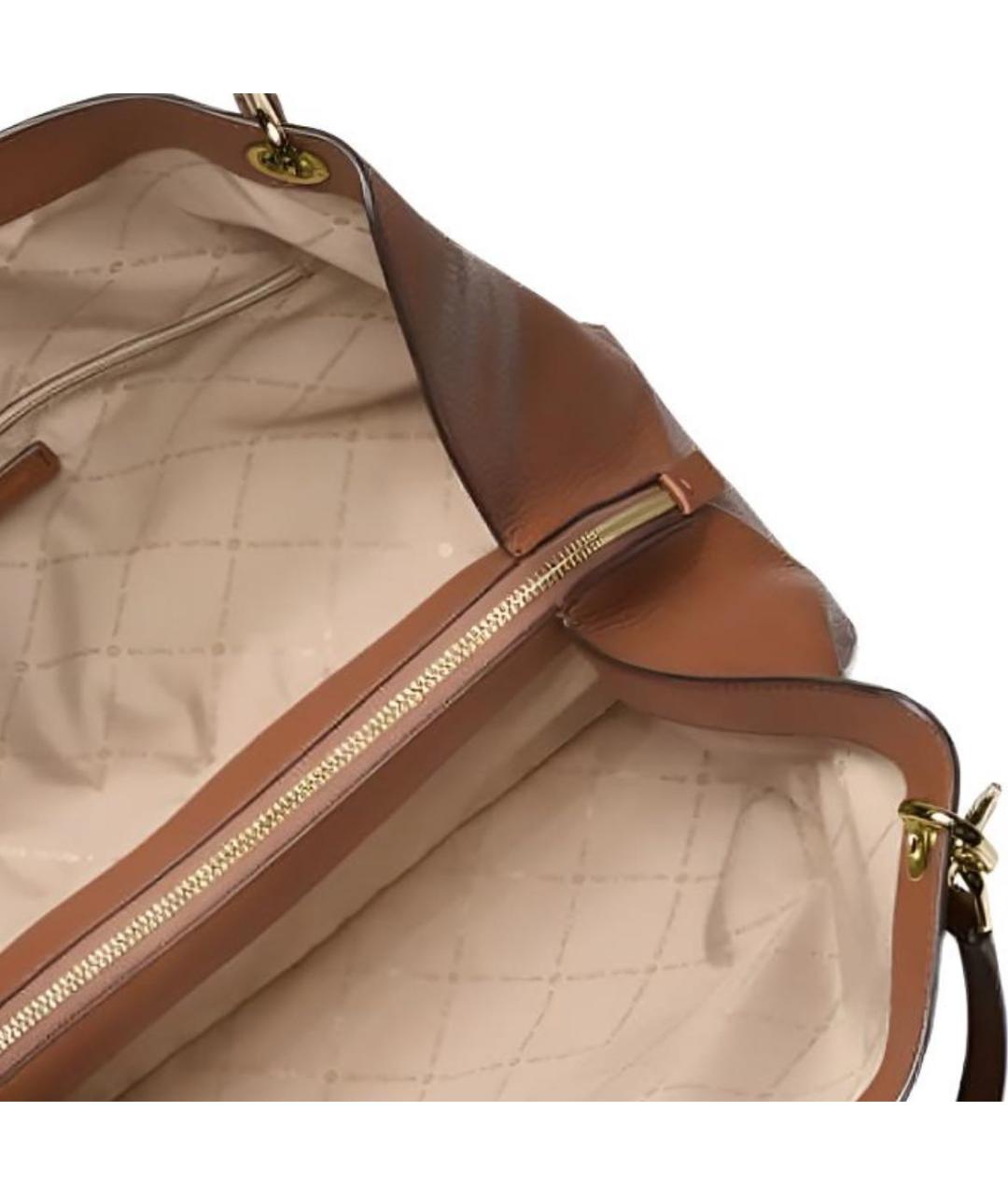 MICHAEL KORS Коричневая кожаная сумка через плечо, фото 4