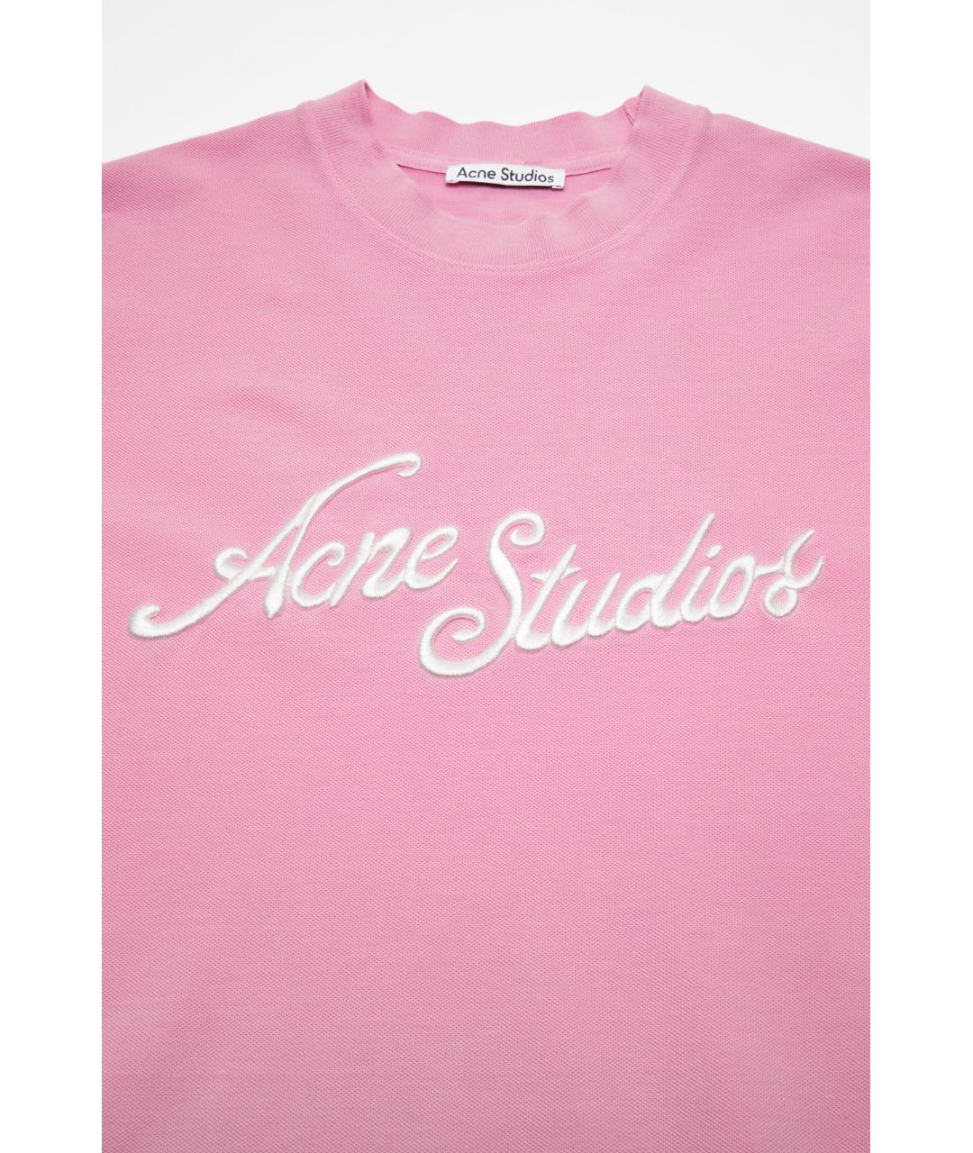 ACNE STUDIOS Розовая хлопковая футболка, фото 2