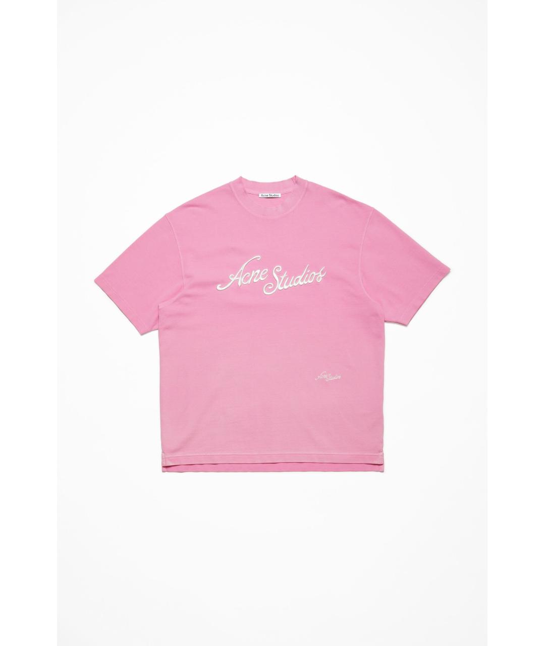 ACNE STUDIOS Розовая хлопковая футболка, фото 5