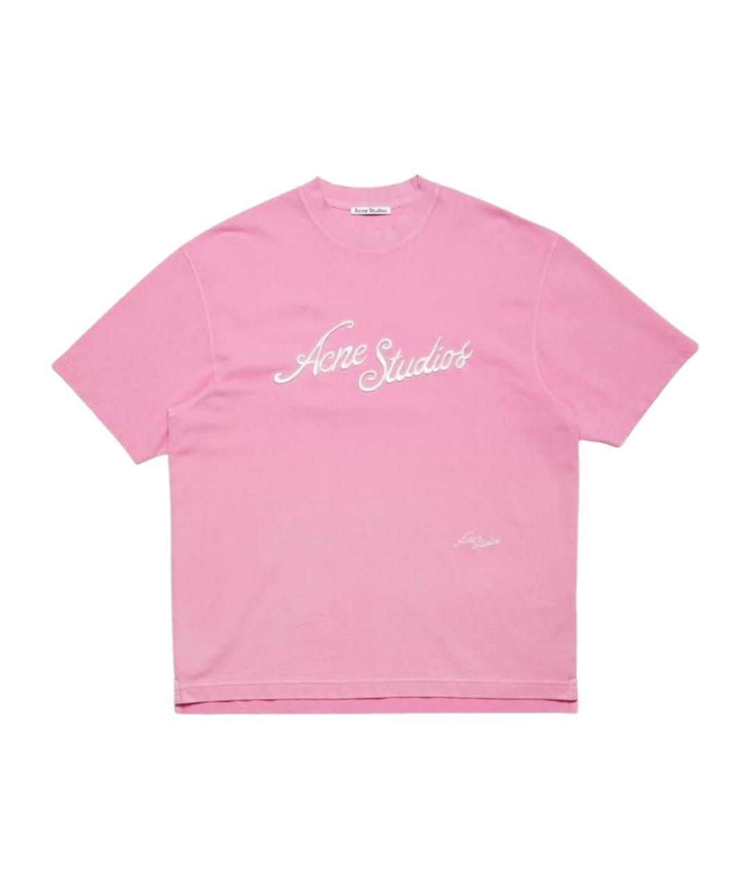 ACNE STUDIOS Розовая хлопковая футболка, фото 1