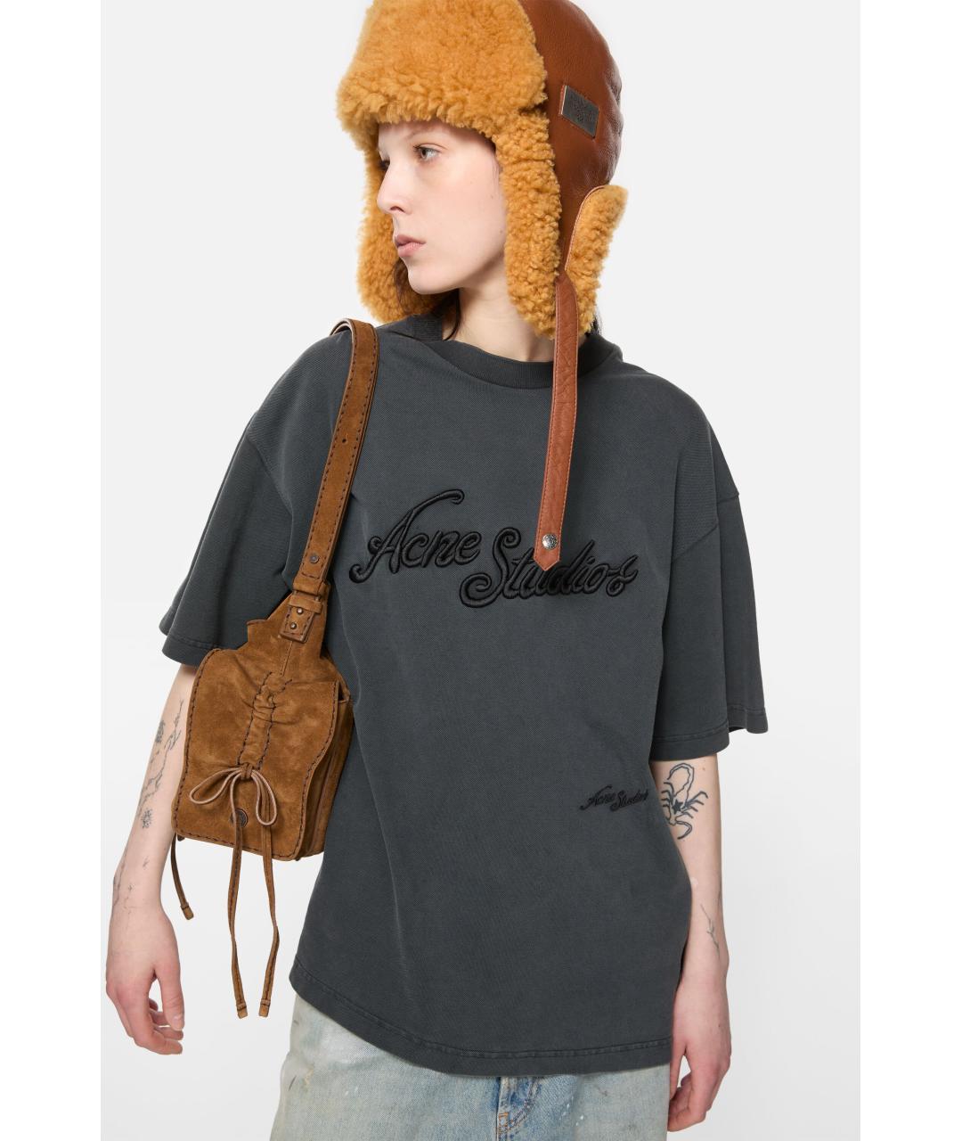 ACNE STUDIOS Черная хлопковая футболка, фото 4