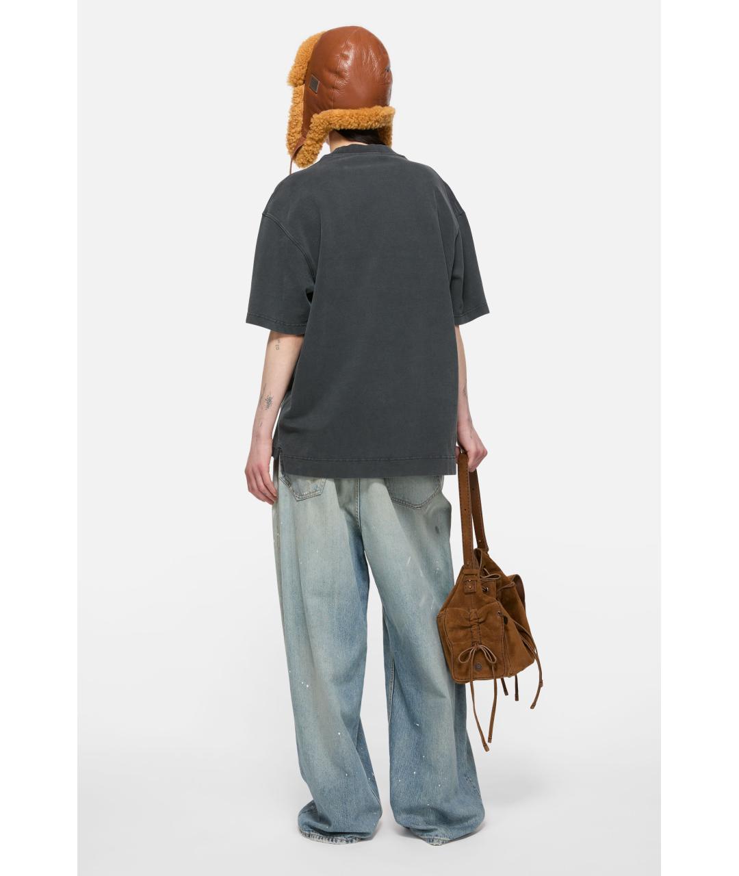 ACNE STUDIOS Черная хлопковая футболка, фото 3