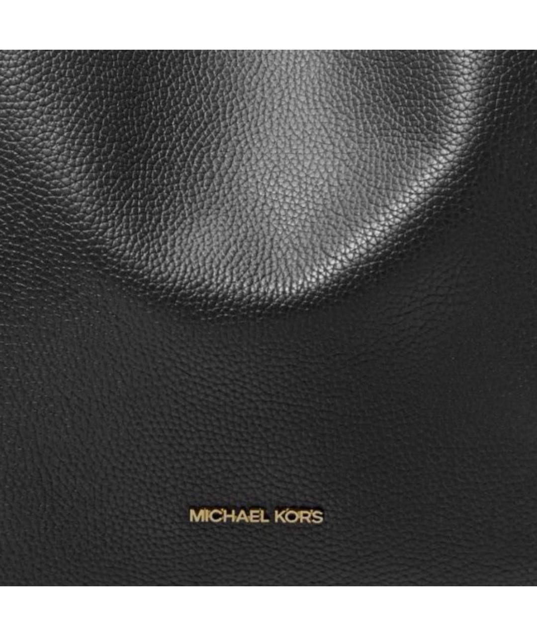 MICHAEL KORS Черная кожаная сумка тоут, фото 3