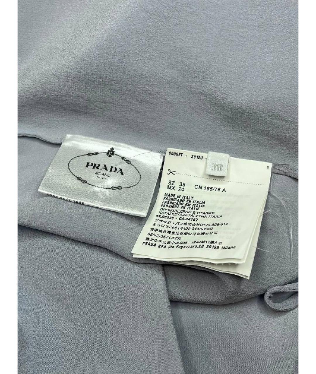 PRADA Серая шелковая блузы, фото 4