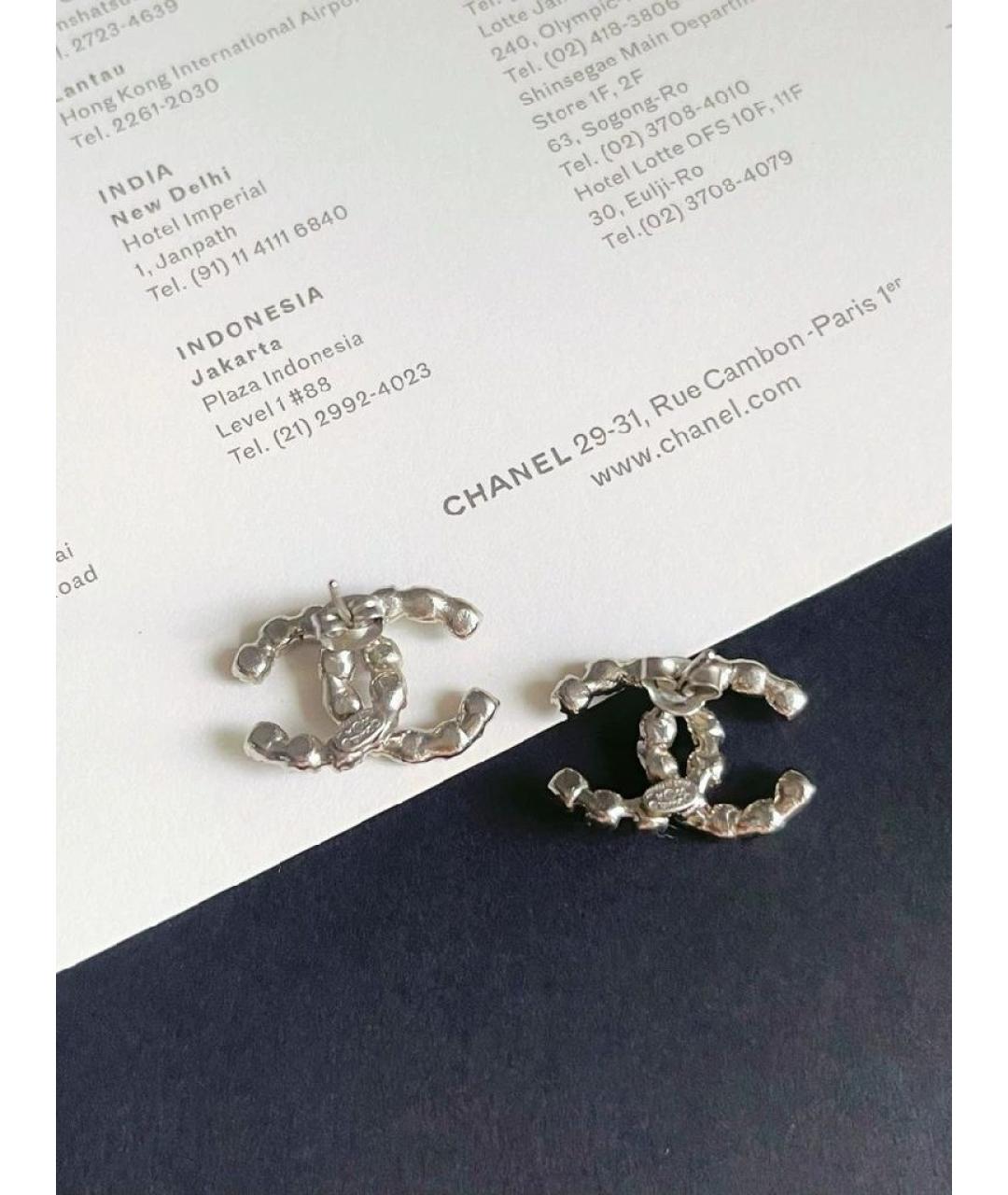 CHANEL Фиолетовые металлические серьги, фото 4