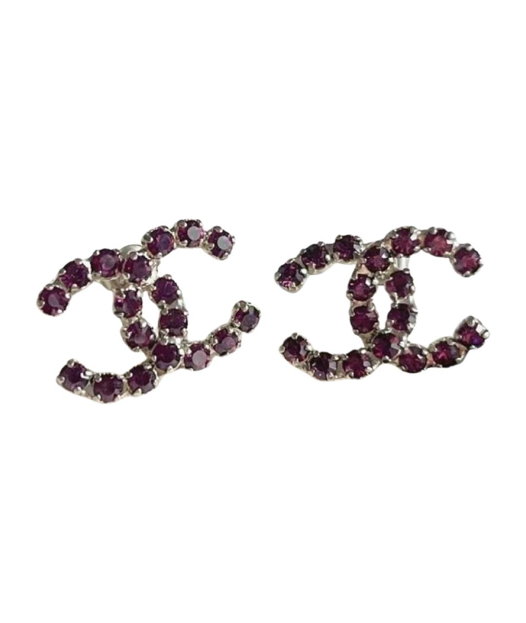 CHANEL Фиолетовые металлические серьги, фото 1
