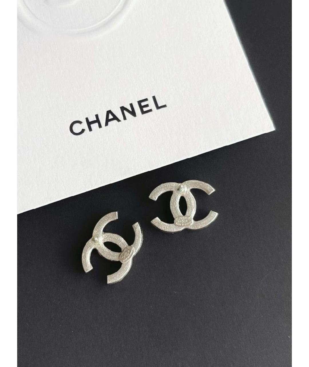 CHANEL Серебряные металлические серьги, фото 3