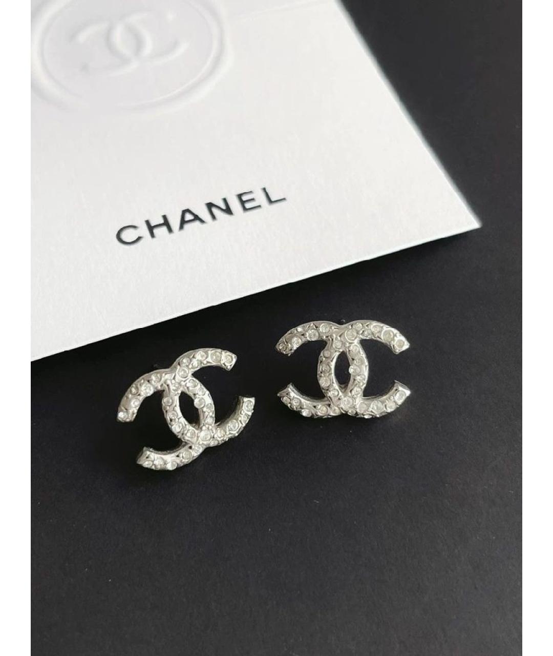 CHANEL Серебряные металлические серьги, фото 2