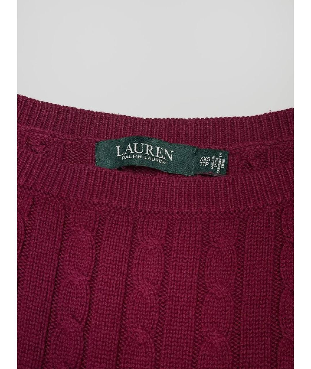 RALPH LAUREN Бордовый хлопковый джемпер / свитер, фото 3
