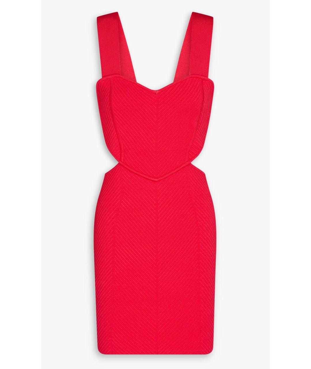 HERVE LEGER Красное коктейльное платье, фото 4