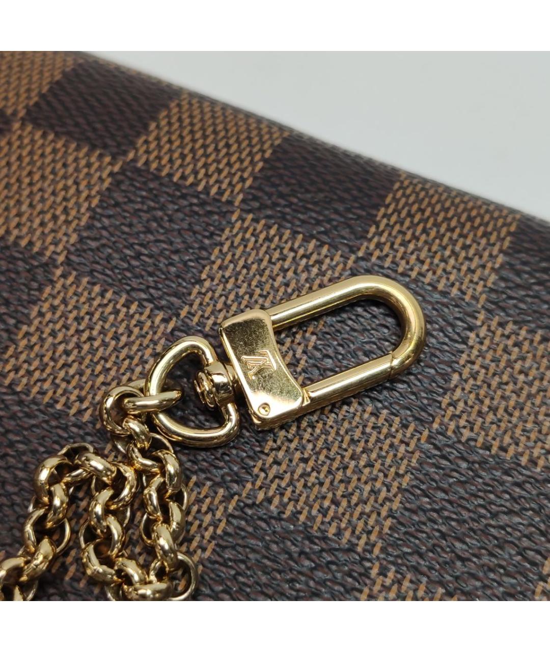 LOUIS VUITTON Коричневая кожаная сумка через плечо, фото 8