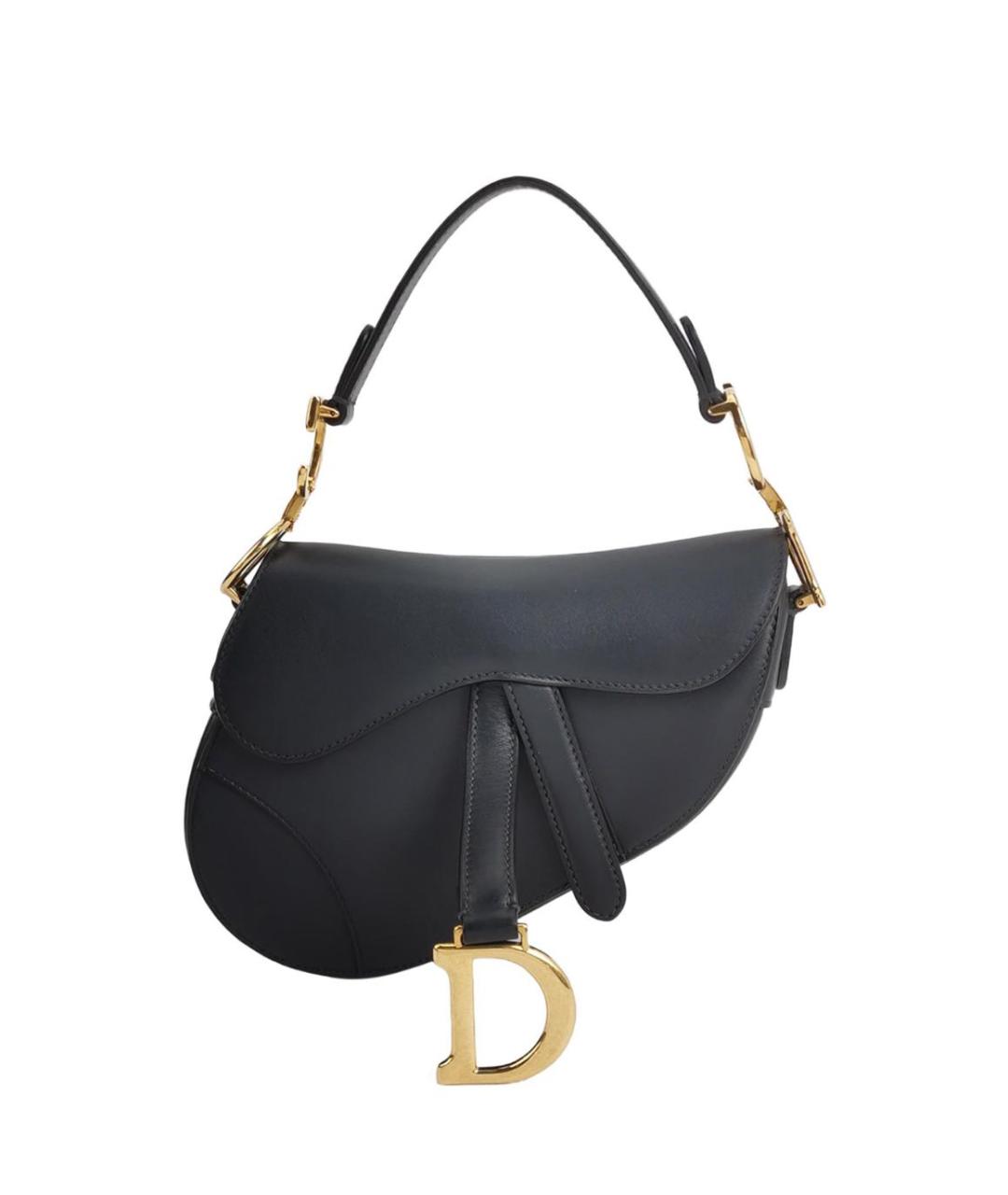 CHRISTIAN DIOR Черная кожаная сумка с короткими ручками, фото 1