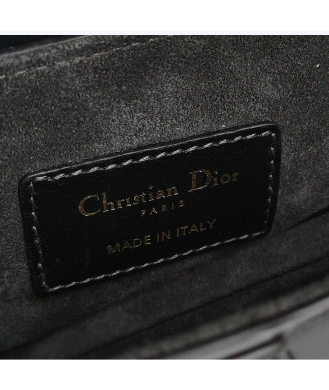 CHRISTIAN DIOR Черная кожаная сумка с короткими ручками, фото 7