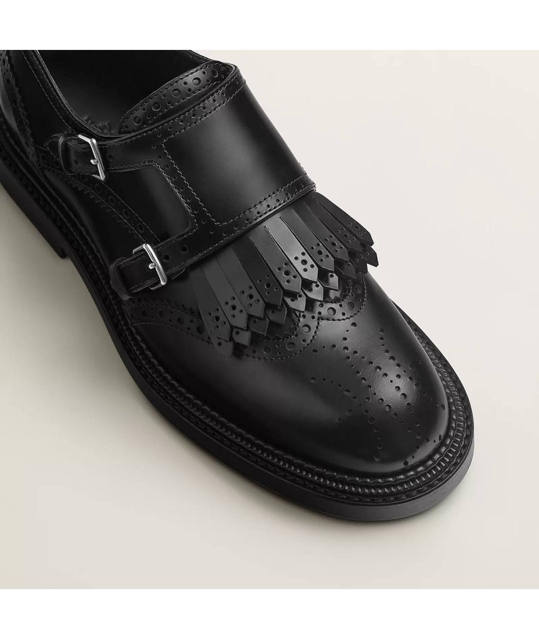 HERMES Черные кожаные ботинки, фото 6