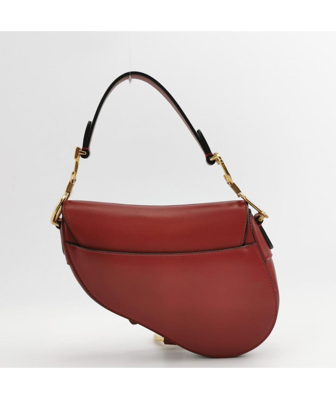 CHRISTIAN DIOR Красная кожаная сумка с короткими ручками, фото 4