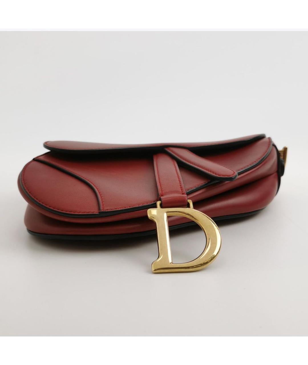CHRISTIAN DIOR Красная кожаная сумка с короткими ручками, фото 5
