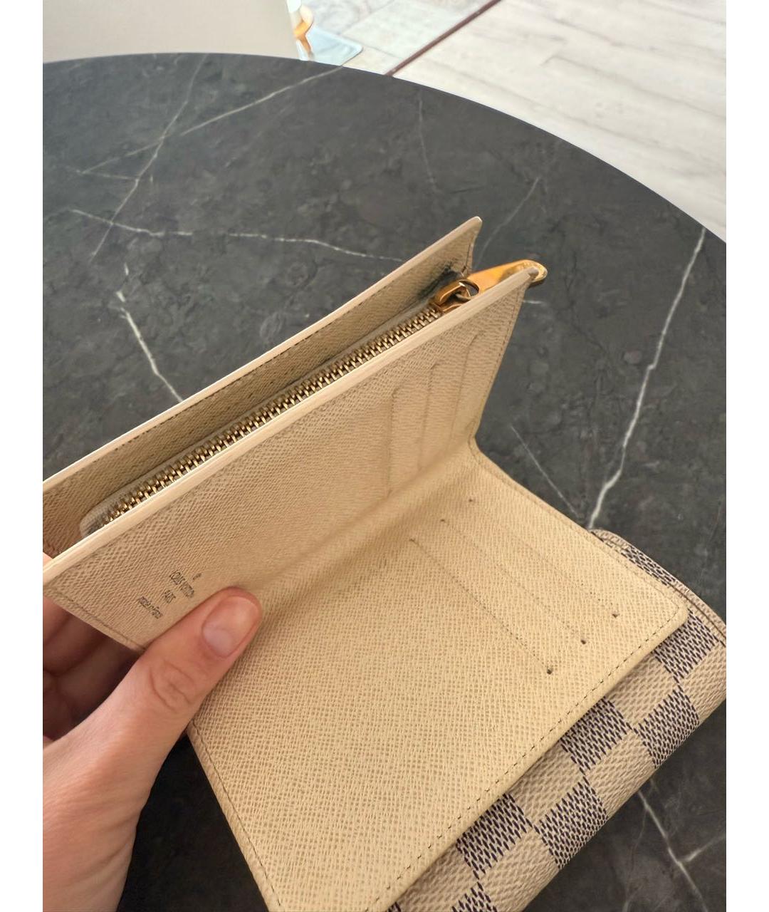 LOUIS VUITTON Бежевый кожаный кошелек, фото 8