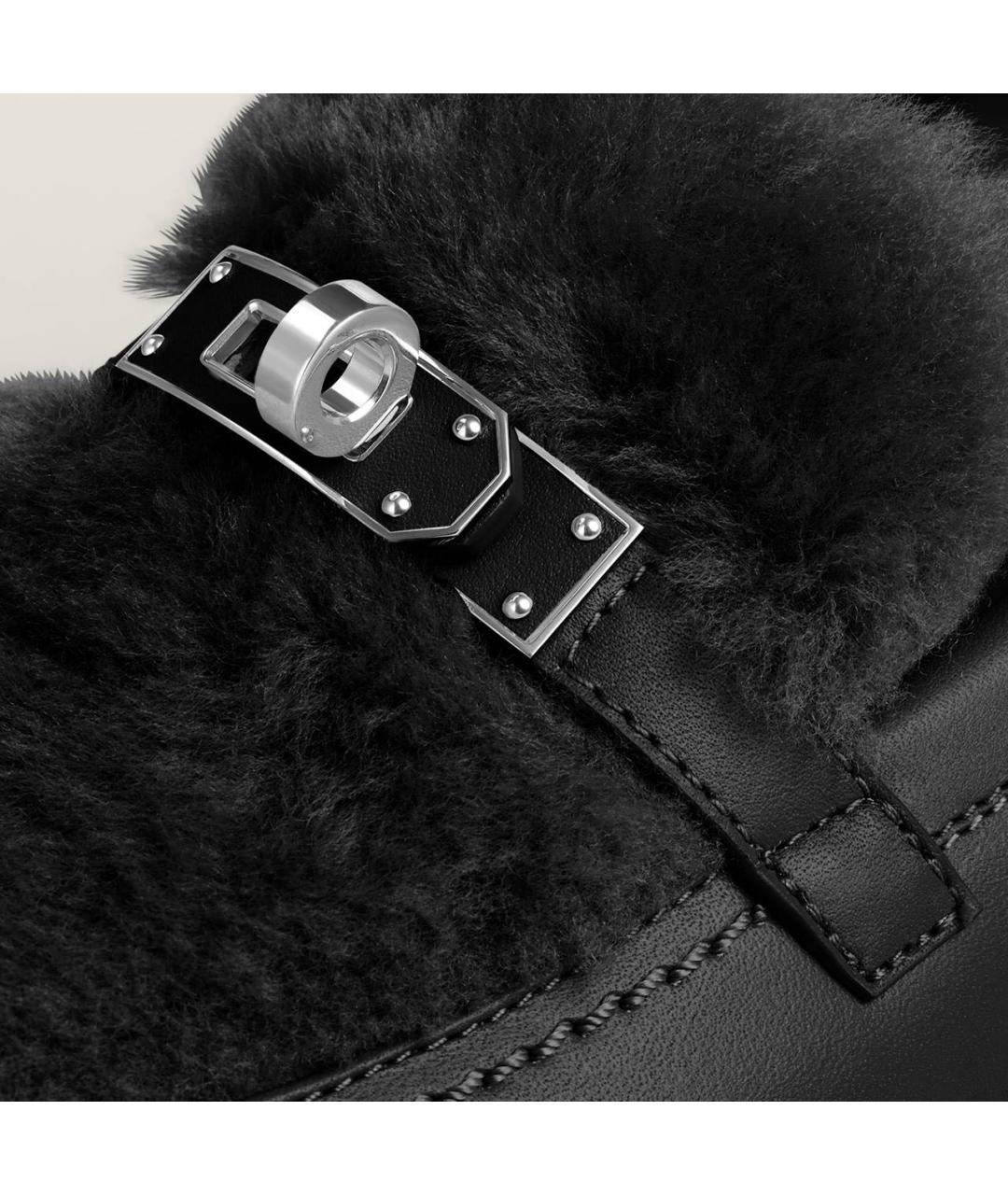 HERMES Черные кожаные лоферы, фото 6