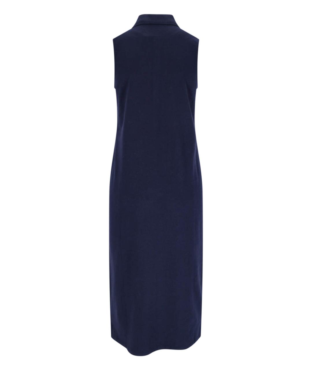 POLO RALPH LAUREN Синее хлопковое повседневное платье, фото 2