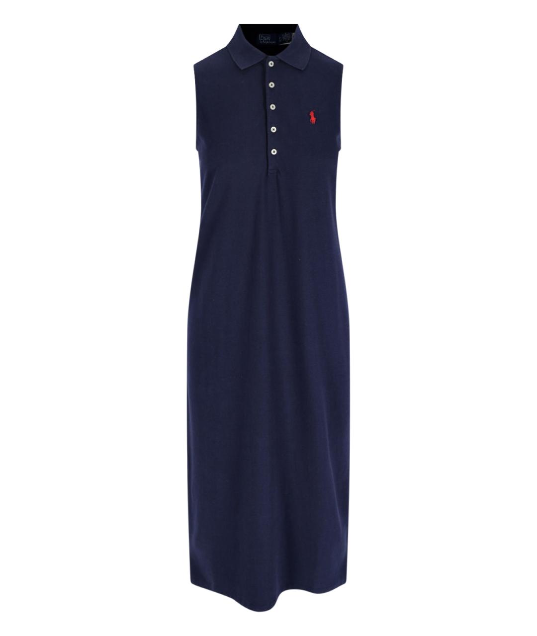 POLO RALPH LAUREN Синее хлопковое повседневное платье, фото 1