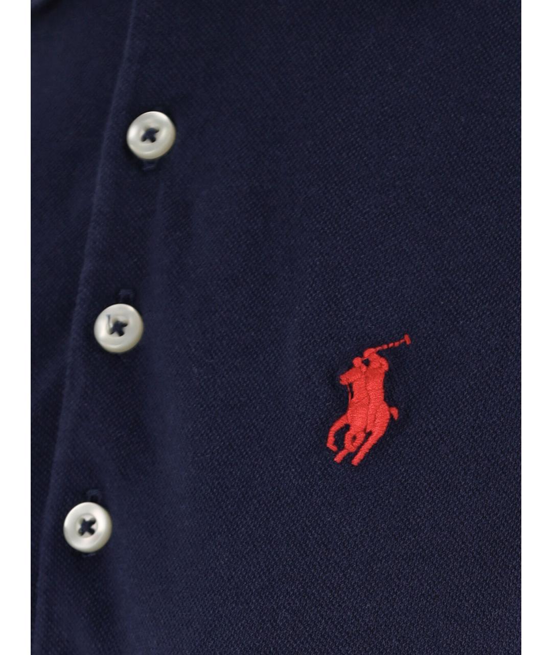 POLO RALPH LAUREN Синее хлопковое повседневное платье, фото 3