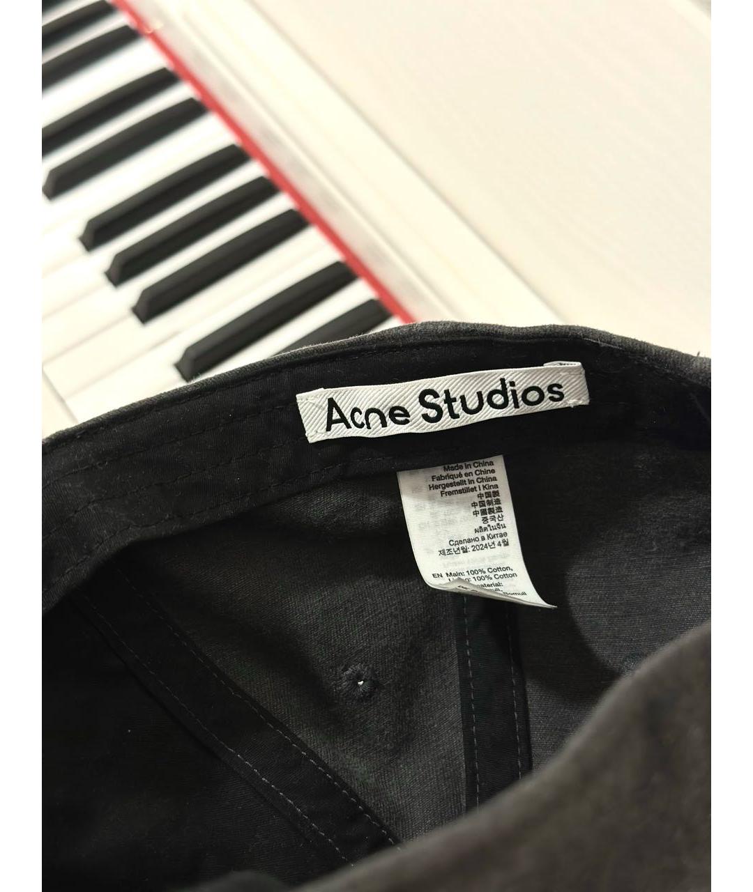 ACNE STUDIOS Антрацитовая хлопковая кепка, фото 5