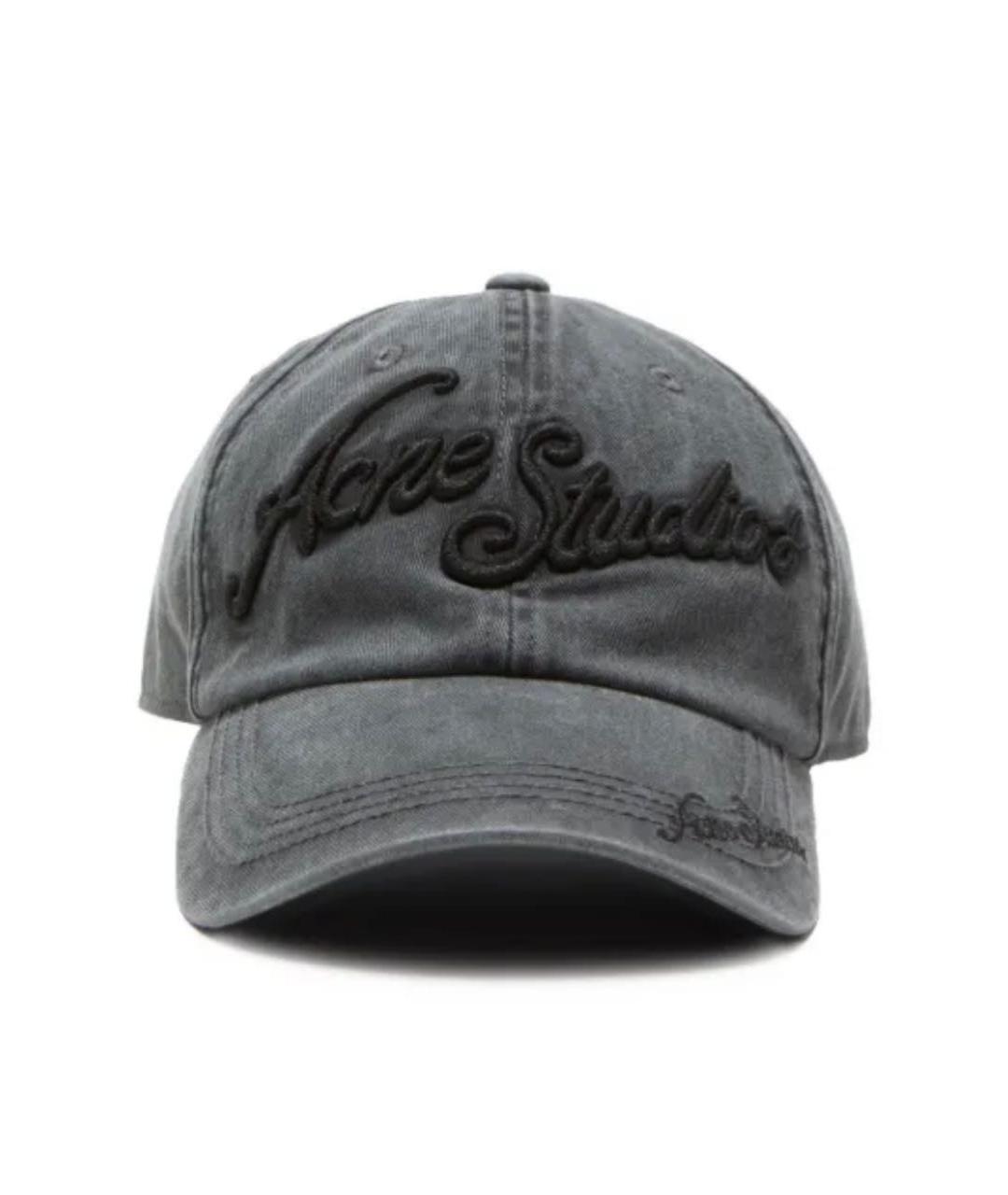 ACNE STUDIOS Антрацитовая хлопковая кепка, фото 1