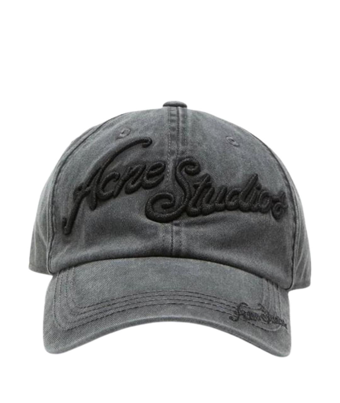 ACNE STUDIOS Антрацитовая хлопковая кепка, фото 1