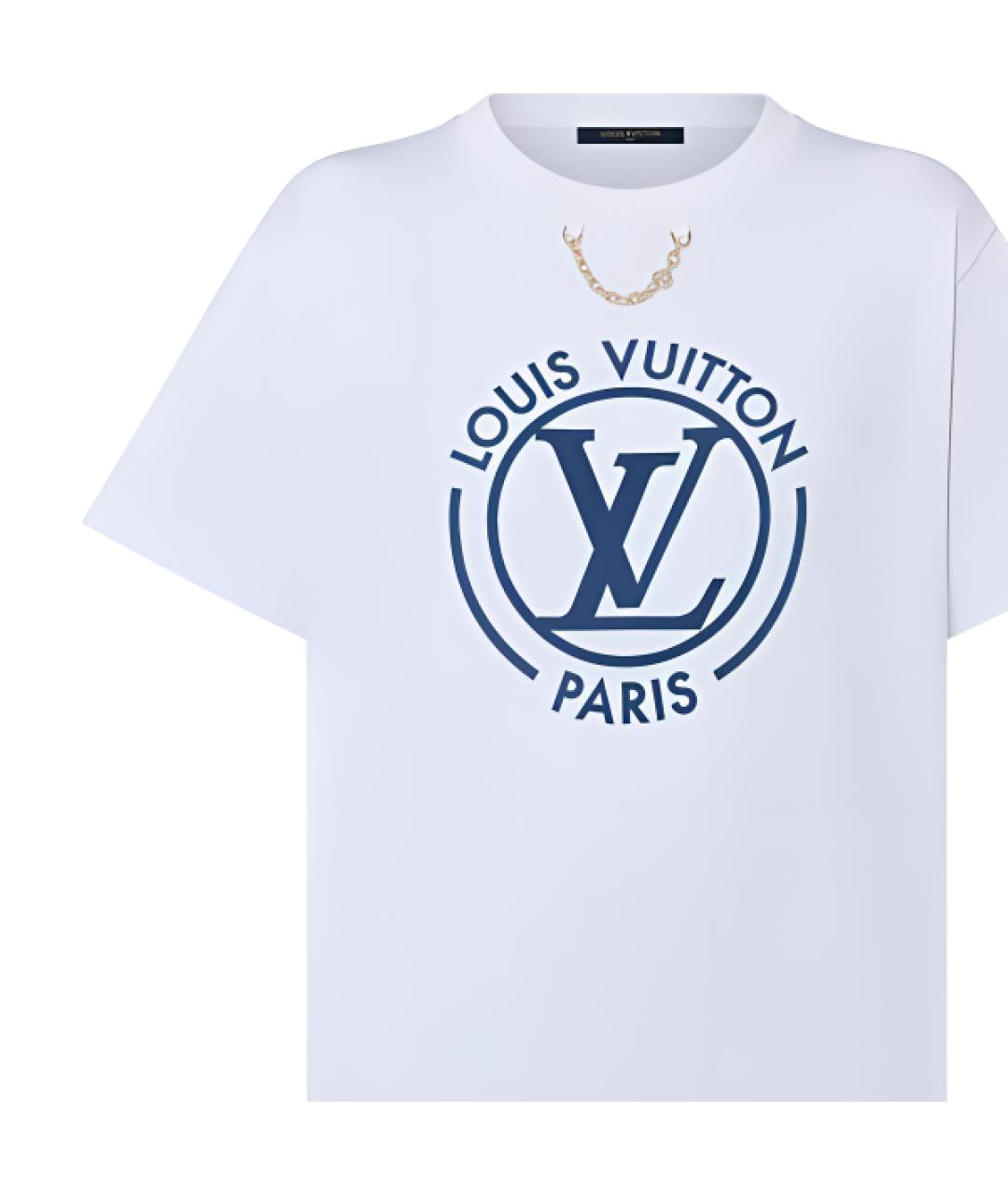 LOUIS VUITTON Белая хлопковая футболка, фото 2