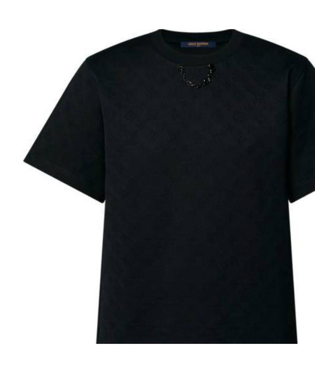 LOUIS VUITTON Черная хлопковая футболка, фото 6