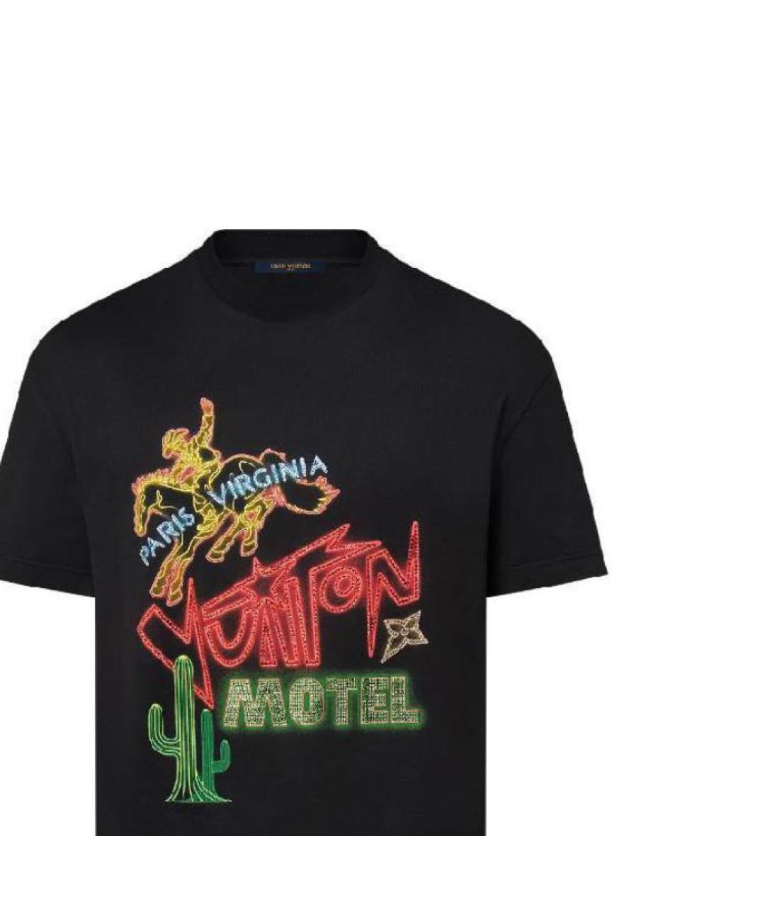 LOUIS VUITTON Черная хлопковая футболка, фото 6