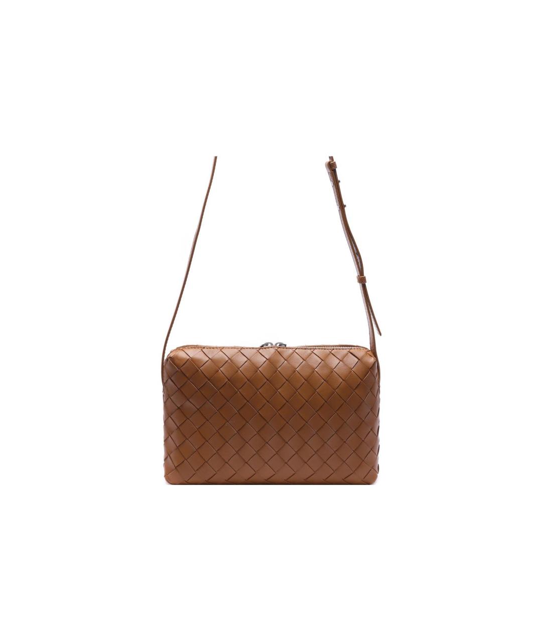 BOTTEGA VENETA Коричневая кожаная сумка через плечо, фото 3