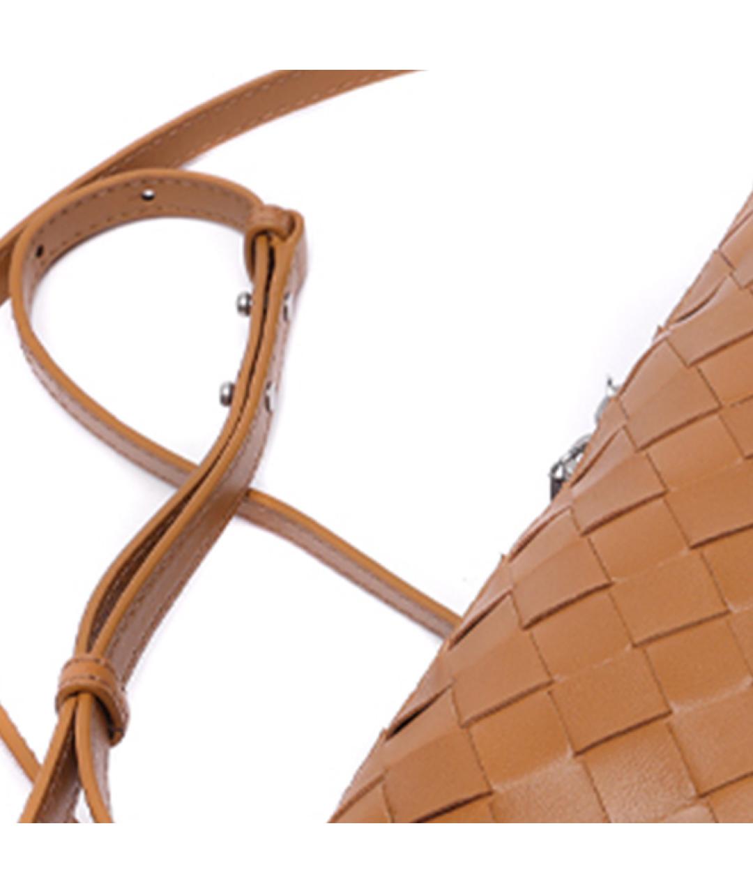 BOTTEGA VENETA Коричневая кожаная сумка через плечо, фото 8