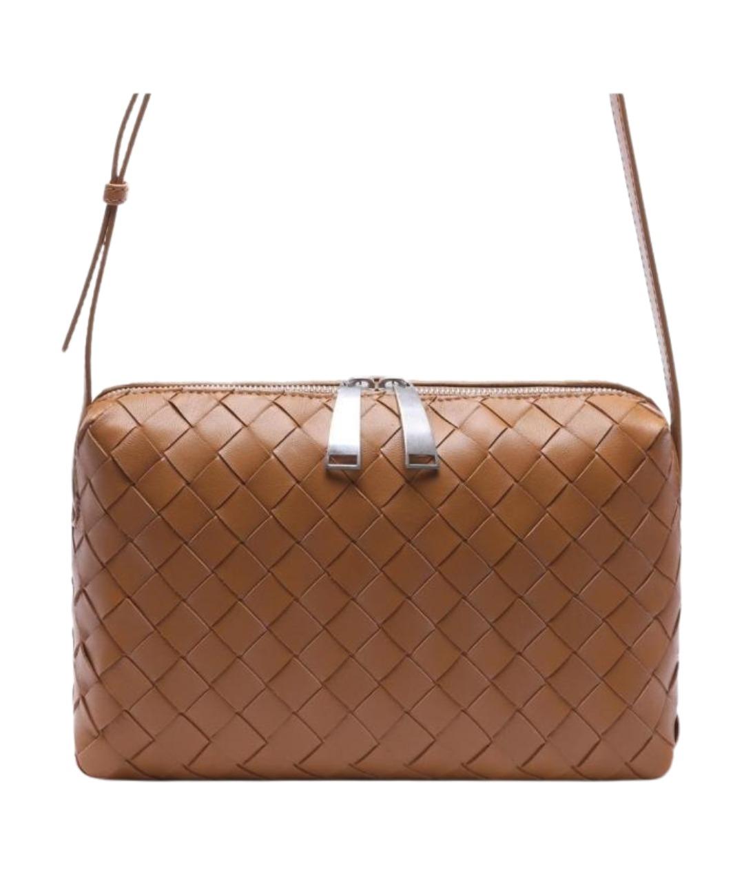 BOTTEGA VENETA Коричневая кожаная сумка через плечо, фото 1