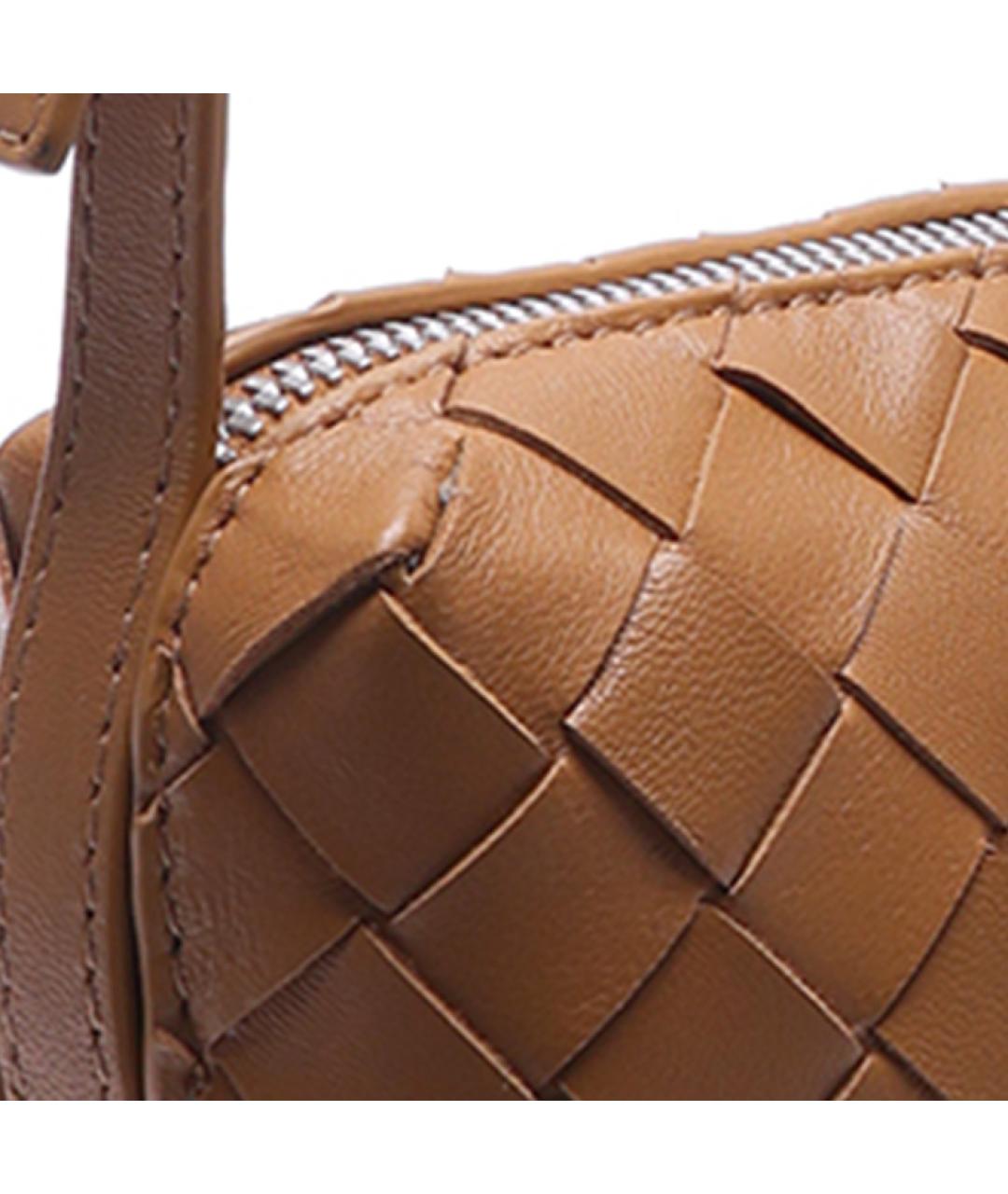 BOTTEGA VENETA Коричневая кожаная сумка через плечо, фото 5