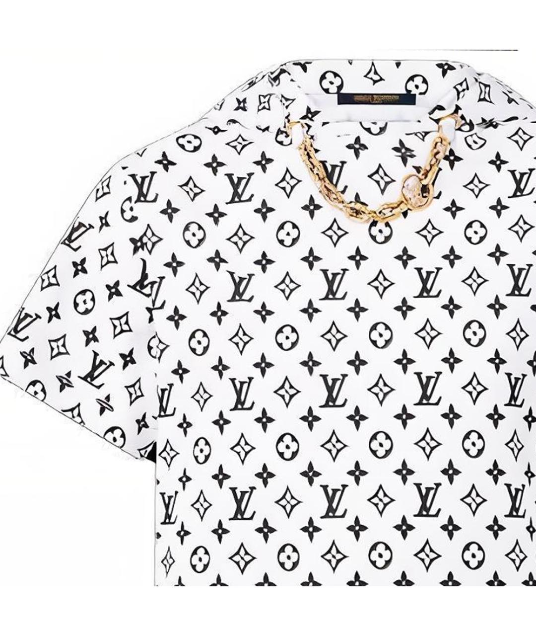 LOUIS VUITTON Белая хлопковая футболка, фото 5