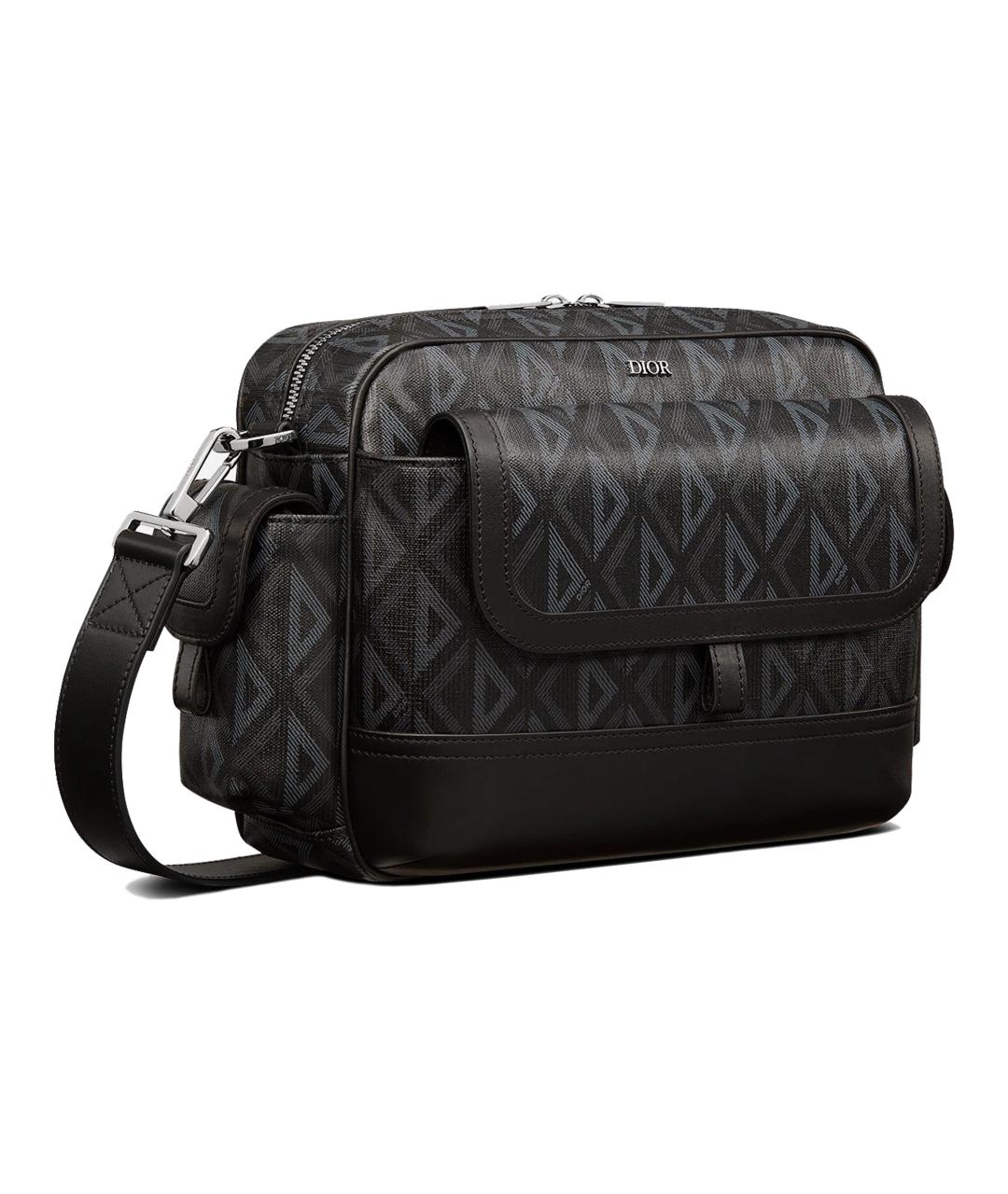 CHRISTIAN DIOR Черная тканевая сумка на плечо, фото 2
