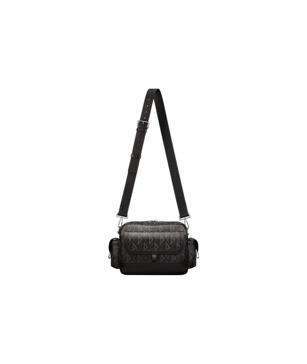 CHRISTIAN DIOR Черная тканевая сумка на плечо, фото 5