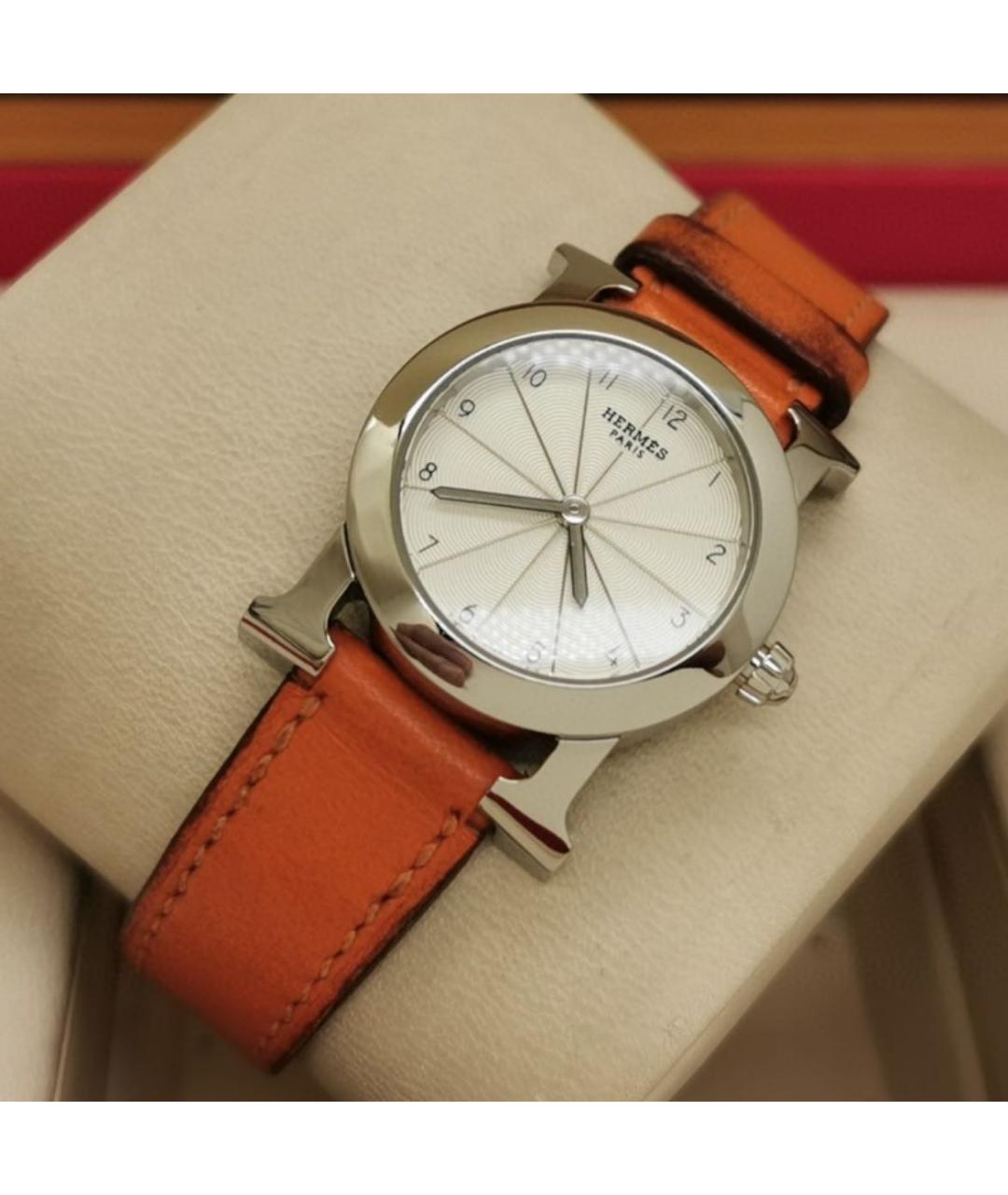 HERMES Оранжевое часы, фото 4