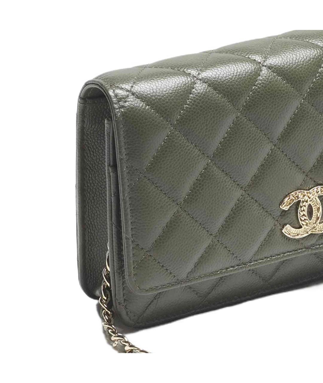 CHANEL Серая кожаная сумка через плечо, фото 4
