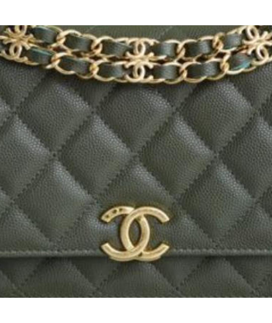 CHANEL Серая кожаная сумка через плечо, фото 3