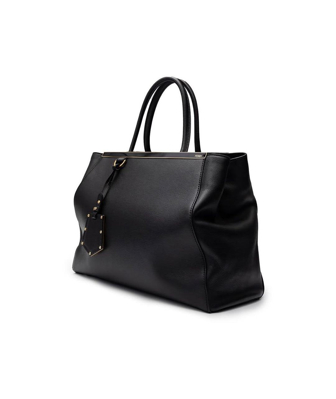 FENDI Черная кожаная сумка тоут, фото 3