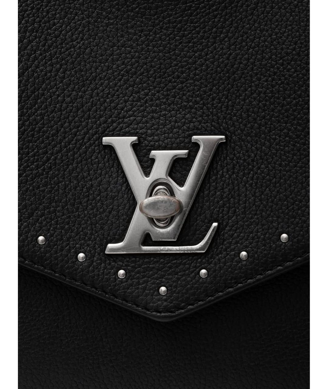 LOUIS VUITTON Черная кожаная сумка через плечо, фото 6