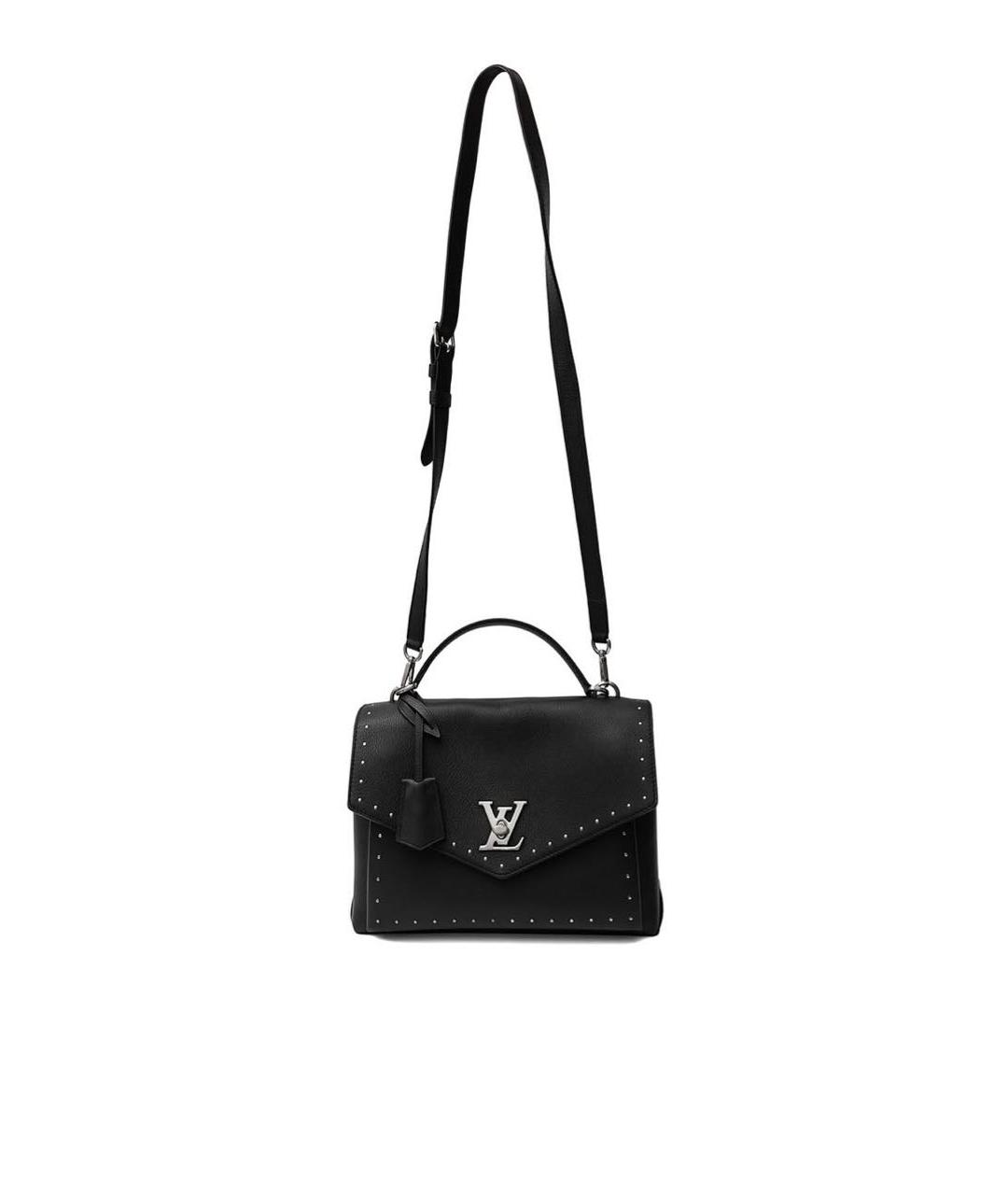 LOUIS VUITTON Черная кожаная сумка через плечо, фото 5