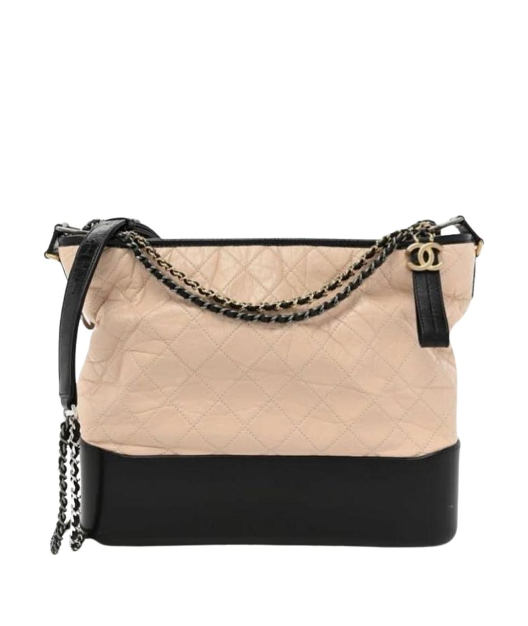 CHANEL Бежевая кожаная сумка через плечо, фото 1