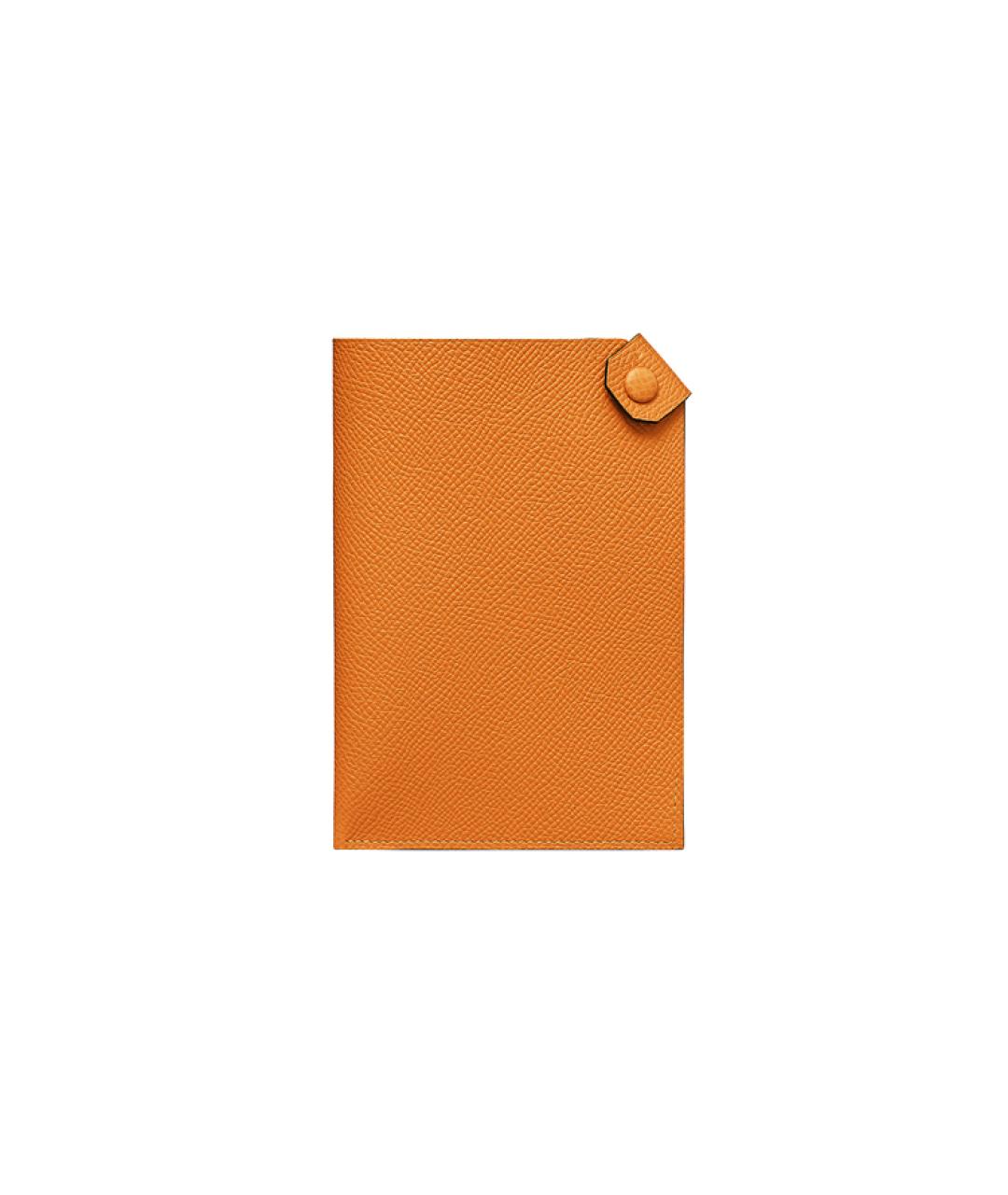 HERMES Оранжевая кожаная папка для документов, фото 1